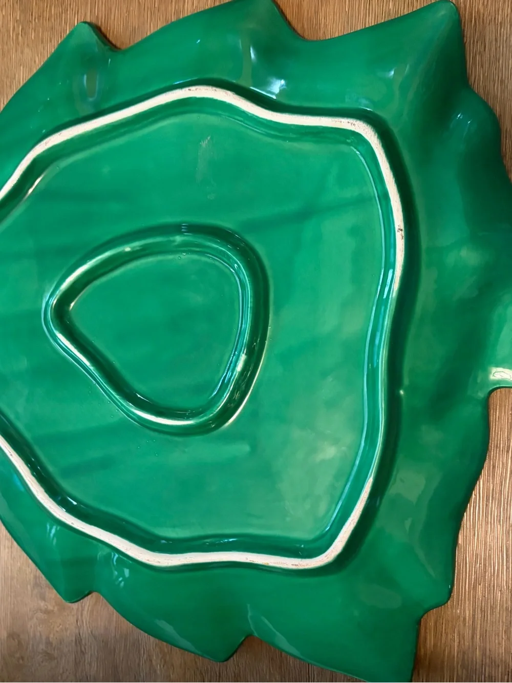 Pier 1 Imports Green Christmas Tree Serving Platter 15